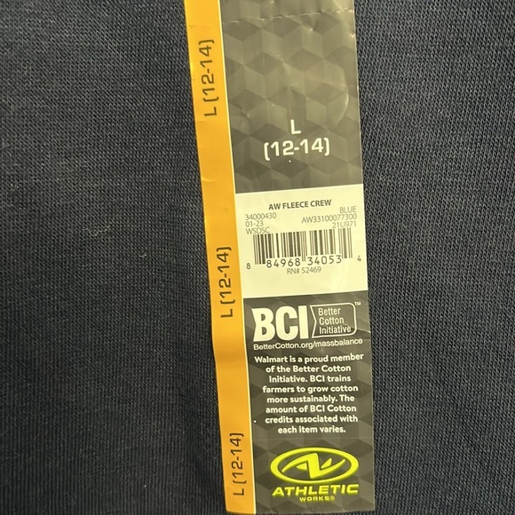 Athletic Works women’s fleece crewneck Navy Blue. Large. NWT - Picture 2 of 4